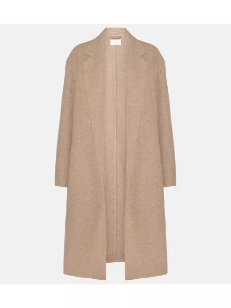 Bomull cashmere kåpe The Row beige