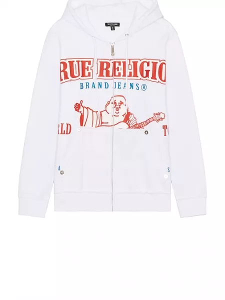 Fermuarlı sweatshirt True Religion beyaz