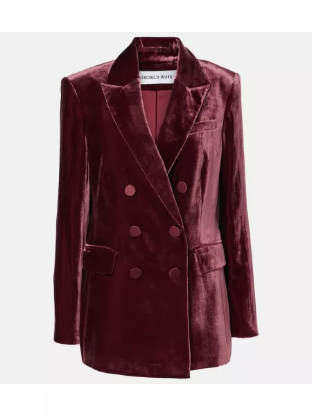 Kadife kruvaze blazer Veronica Beard bordo