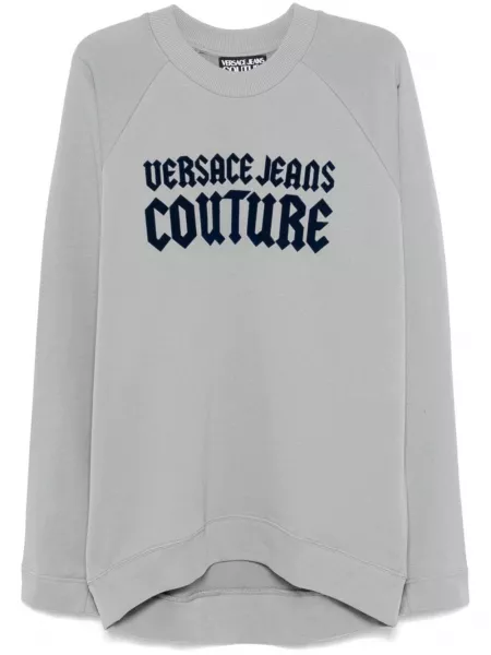 Puuvilla fleecepaita Versace Jeans Couture harmaa