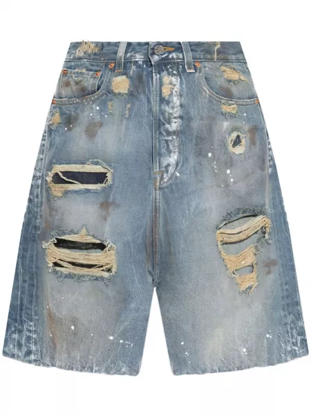 Distressed denimshorts Vetements blå