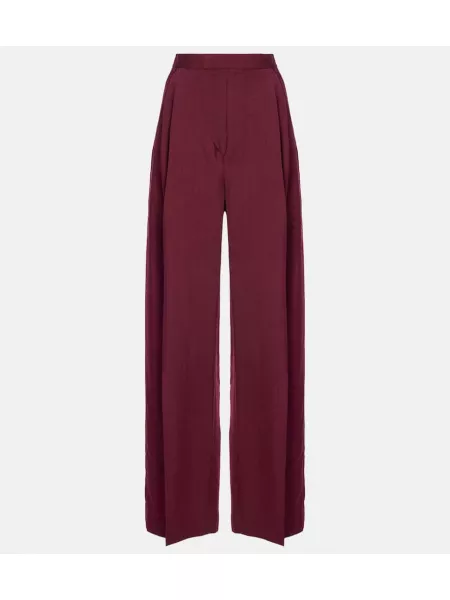 Yüksek belli geniş pantolon Victoria Beckham bordo