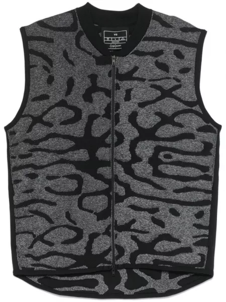 Vest med print i jacquard stof Y-3 sort